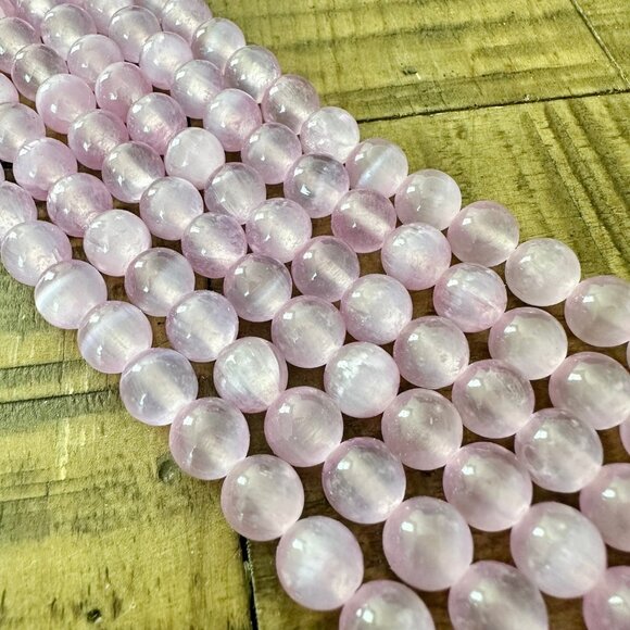 8mm Grade A Selenite Bead Stretch Bracelet - Various Colors - Picture 3 of 16